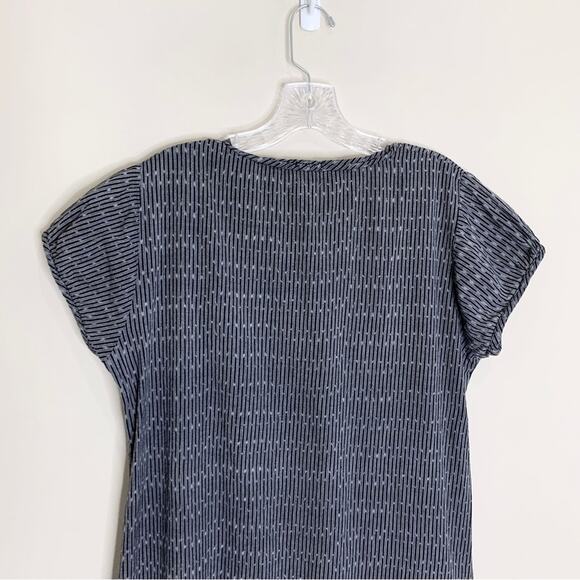 Matta NY Puja Ikat Cap Sleeve Dress (Sz XL) Scoop Neck Grey / Black - Picture 8 of 11